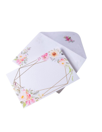 10 Invitations + Enveloppes Aquarelle papier Texture Dorure Or 12.5X17.5C Faites La Fête A trier