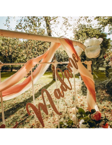 Guirlande Mlle Devient Madame Paillettes Or 1.20M Faites La Fête Accessoires de décoration