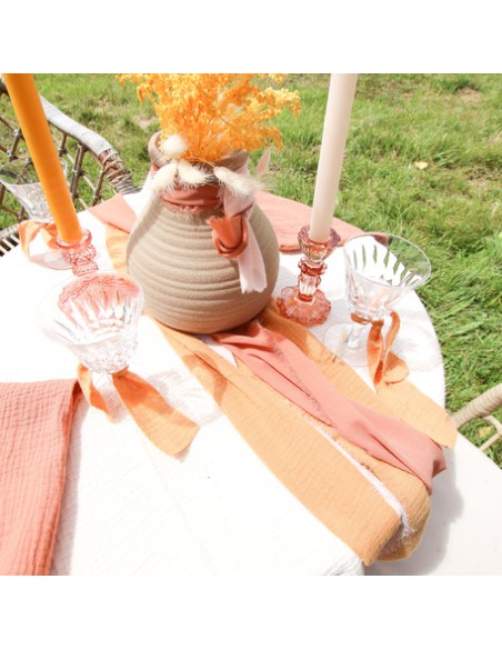 Chemin De Table Gaze De Coton Moutarde 30cmx3M