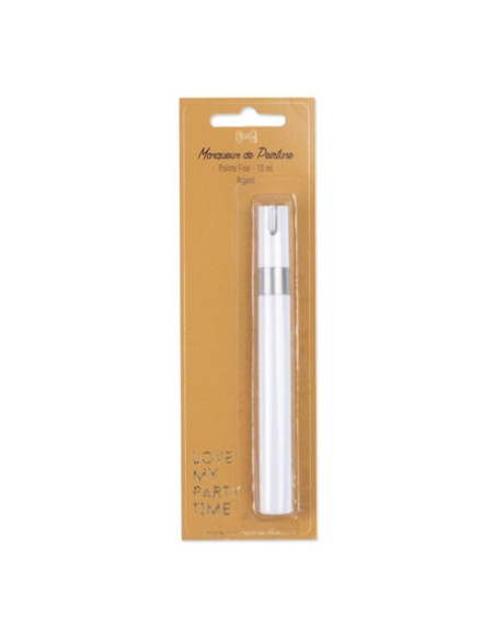 Marqueur De Peinture Tout Support Embout Fin Argent 10Ml 14.5X1.5cm