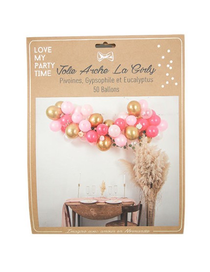 Kit Arche De 50 Ballons La Girly Pivoines Gypsophile Et Eucalyptus Faites La Fête Arche de ballons