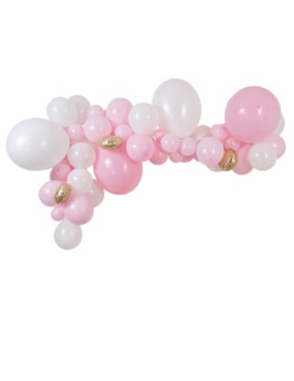 Kit Arche De 57 Ballons Baby Pink Rose Poudre Blanc Et Or Faites La Fête Arche de ballons
