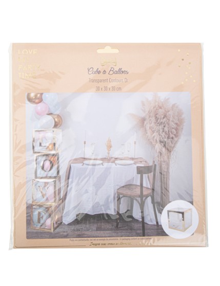 Cube A Ballons Transparent Contoursor 30X30X30cm Faites La Fête Accessoires de décoration