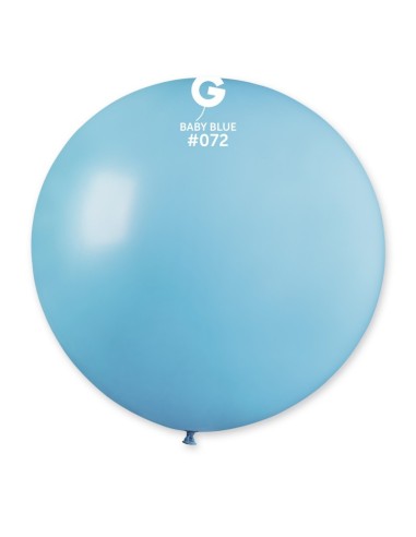 Sachet de 1 ballon géant rond bleu bébé Dimensions du Ballon 80 cm Couleurs  - texture Bleu bébé