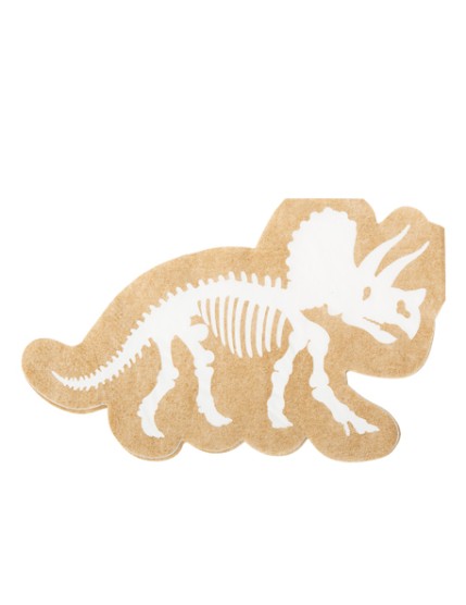 16 Serviettes Dinosaure Kraft Et Blanc 33X20,5cm 3 Plis Faites La Fête Accessoires de décoration