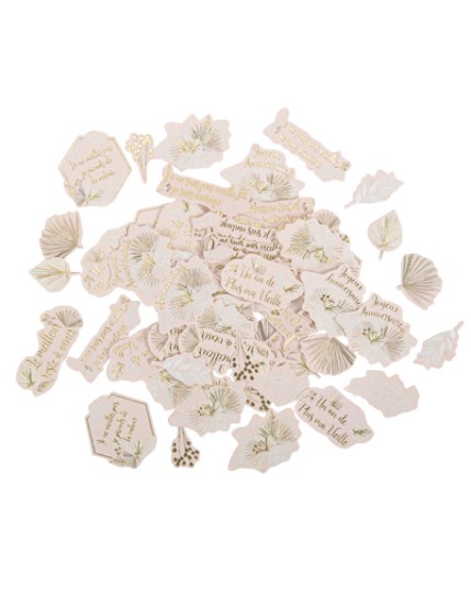 100 Confettis Boho Blush Et Or De 2A 4,5cm Faites La Fête Accessoires de décoration