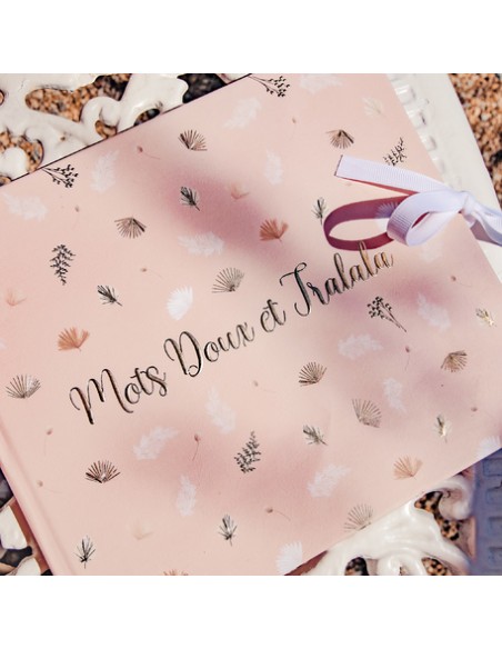 Livre D'Or Boho Mots Doux Et Tralala Blush Et Or 22X19cm 68 Pages+Ruba