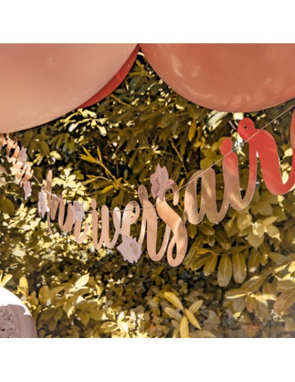 Guirlande Happy Birthday - Rose Gold - Décorations Anniversaire