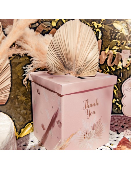 Urne Boho Thank You Blush Et Or 21X21X25cm