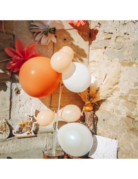 Centre de Table Support à Ballons 7 Tiges PVC Transparent Diam 16,6cm
