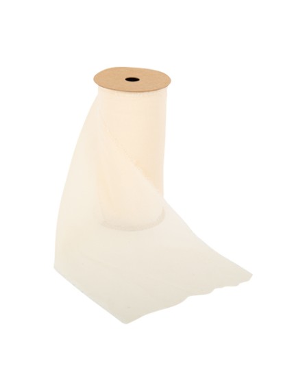 Chemin de table Ivoire Effiloché Mousseline de Soie 15 cm x 3M Faites La Fête Accessoires de décoration