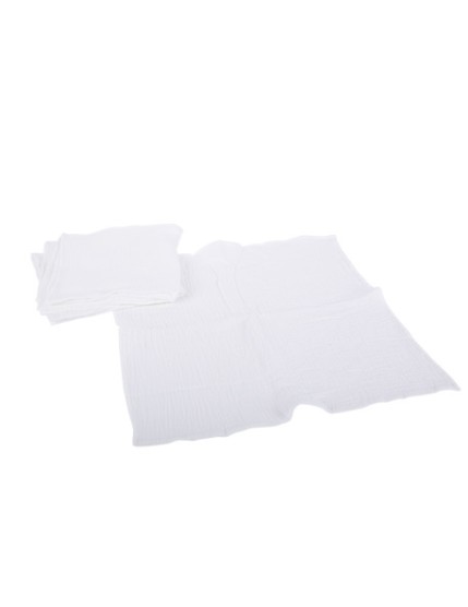 4 Serviettes Gaze de Coton Blanches40 x 40 cm Lavable à 30° Faites La Fête Accessoires de décoration