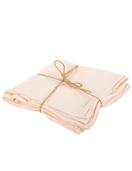 4 Serviettes Gaze de Coton Blush 40x 40 cm Lavable à 30° Faites La Fête Accessoires de décoration