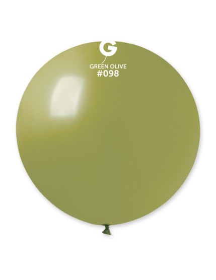 Sachet de 1 ballon géant rond vert olive Faites La Fête Ballons & Arches