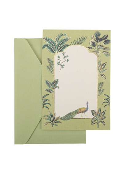 10 Invitations et Enveloppes Tropical Peacock Dégradé de Vert Amande et Or 17,5 x 12 cm Faites La Fête A trier 10 Invitations et Enveloppes Tropical Peacock Dégradé de Vert Amande et Or 17,5 x 12 cm Faites La Fête A trier