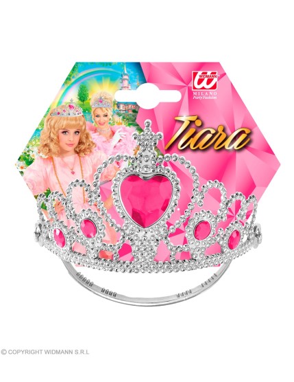 Accessoires Princesses et Princes diadème argent avec pierres précieuses roses Enfant - Fille GRP09789 Faites La Fête Accesso