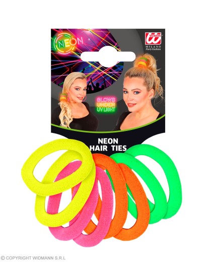 Accessoires Fluo Néon set de 8 élastiques a cheveux fluo ass de 4 coloris Adulte - Femme GRP01976 Faites La Fête Accessoires