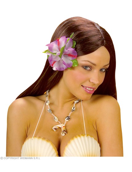 Accessoires Hawaïens 3 maxi hibiscus avec barrette 4 coul. Ass. Adulte - Femme GRP2402I Faites La Fête Accessoires