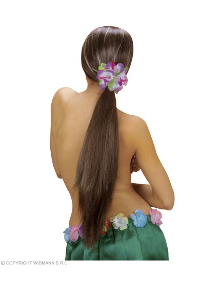 Accessoires Hawaïens 3 maxi hibiscus avec barrette 4 coul. Ass. Adulte - Femme GRP2402I Faites La Fête Accessoires