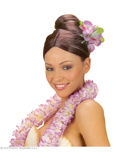 Accessoires Hawaïens 3 maxi hibiscus avec barrette 4 coul. Ass. Adulte - Femme GRP2402I Faites La Fête Accessoires