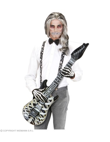 Accessoires Musiciens guitare squelette gonflable 105 cm Adulte