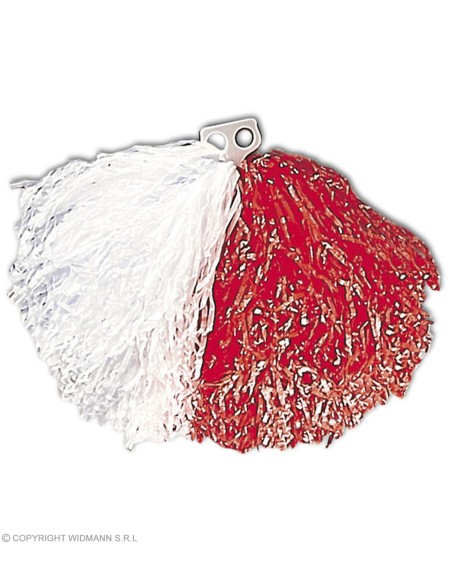 Accessoires Majorettes pom pom de deux couleurs blanc - rouge adulte Adulte - Unisex GRP1089F