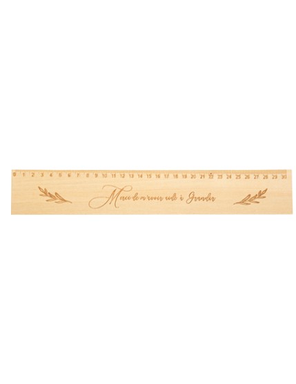 Règle Merci de m\'avoir aidé à Grandir en Bois 31x5cm En Display Box Faites La Fête Règle