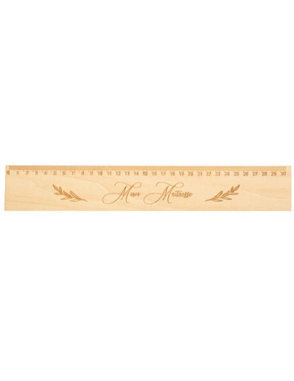 Règle Merci Maîtresse en Bois 31x5cm En Display Box Faites La Fête Règle