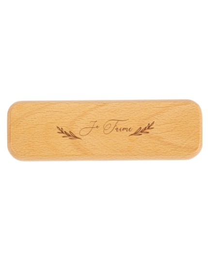 Plumier et Stylo Je T\'aime en Bois 17,5x5,5x2,5cm En Display Box Faites La Fête Accessoires de décoration