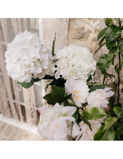 Bouquet de 7 Hortensias - Blancs - 51 cm Faites La Fête Accessoires de décoration