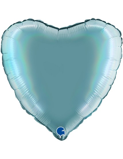 Ballon Coeur Rainbow Holographic Platinum Tenerife Sea 36×36cm 180P02RHTS