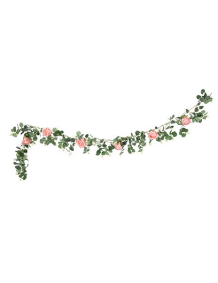 Guirlande d\'Eucalyptus et de Roses Roses 1,80 m Faites La Fête Accessoires de décoration