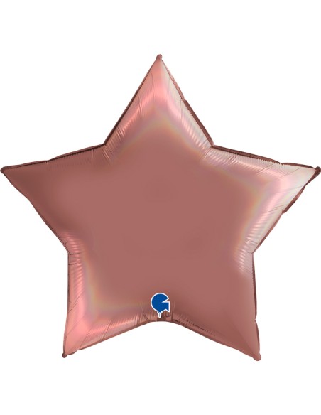 Ballon Etoile Rainbow Holographique Platine Rose 86×81cm 362P04RHRG