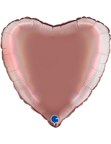 Ballon coeur alu 46 cm rose