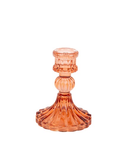 Bougeoir Noblesse Verre Terracotta Ø8 x 10,5 cm Faites La Fête Accessoires de décoration