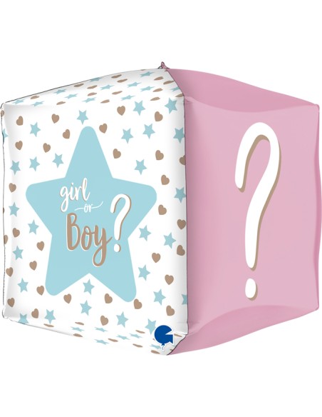 Ballon Square Gender Reveal 15inc 4D 39×39×39 cm G74009