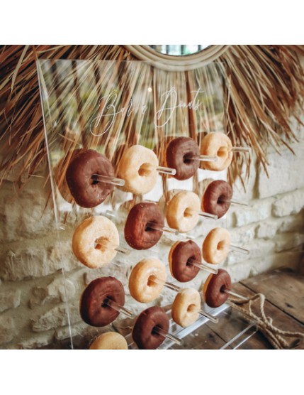 Bar à Donuts Verre Acrylique Transparent 60 x 45 cm 16 branches Faites La Fête Accessoires de décoration