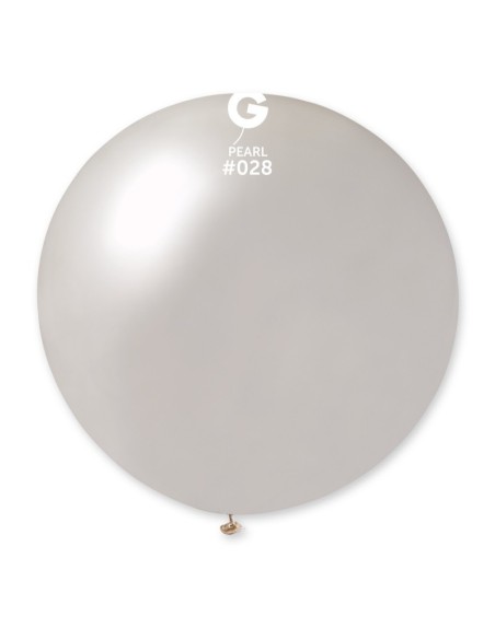 Sachet de 1 ballon géant rond métallisé perles