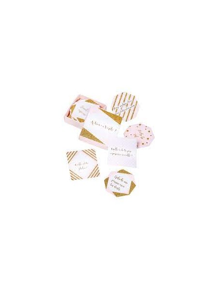 Jeu 40 Cartes Action /Verite Rose Blanc Or 7X7cm