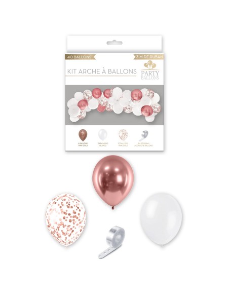 Kit Arche A Ballons Rose Dore