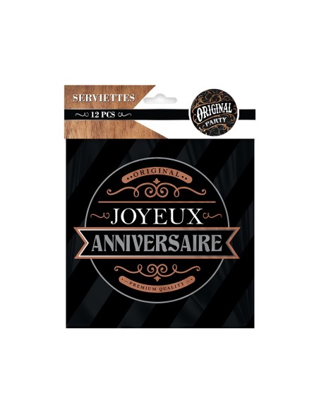 Pack 12 Serviettes Anniv Original Party