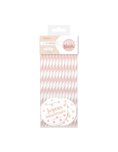 Pack 12 Pailles Anniv Blush