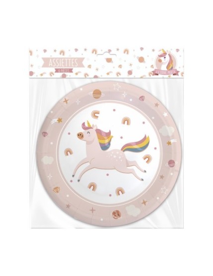 Pack 6 Assiette Licorne Faites La Fête Accessoires de décoration