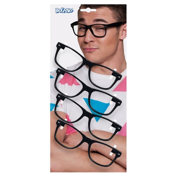 Set 4 Lunettes Party noir