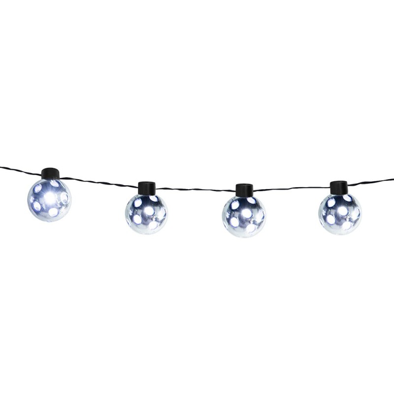 Guirlande lumineuse LED Boule de fête argentée (140 cm, Ø 4.5 cm)