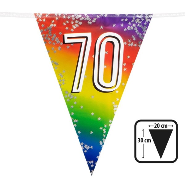 Guirlande de fanions aluminium '70' (30 x 20 cm)(6 m)