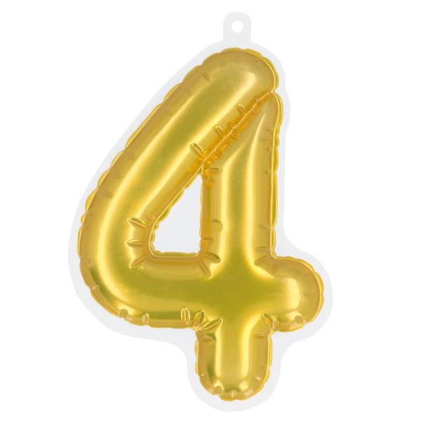 Numéros autocollants de ballon en aluminium '4' or (20 cm)