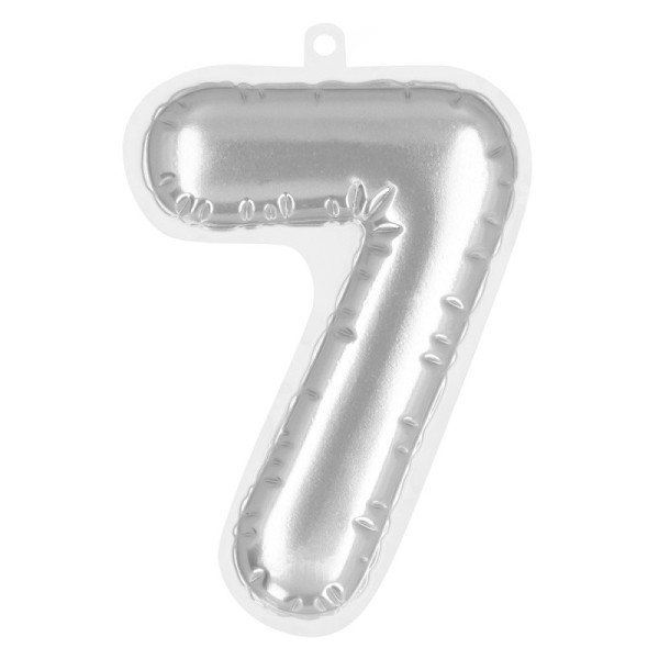 Numéros autocollants de ballon en aluminium '7' argent (20 cm)