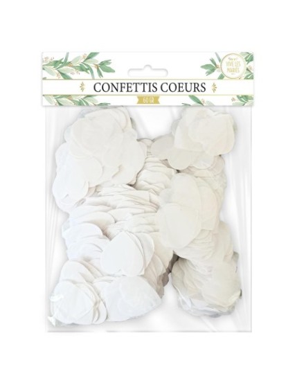 Sachet Confettis Coeurs Blancs Faites La Fête Cérémonie
