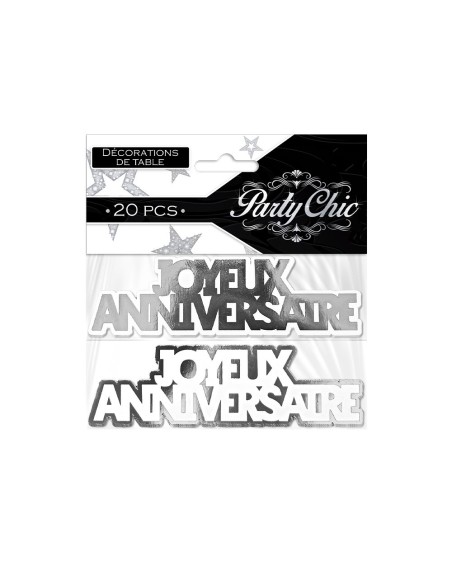 Duo Deco Table Anniv Party Chic Argent